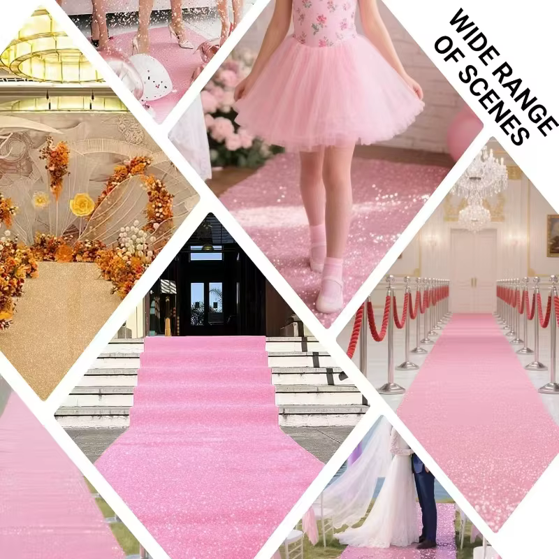 Tapis de fête rose scintillant