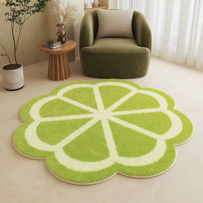 VIKAMA Tapis rond à fleurs fraîches