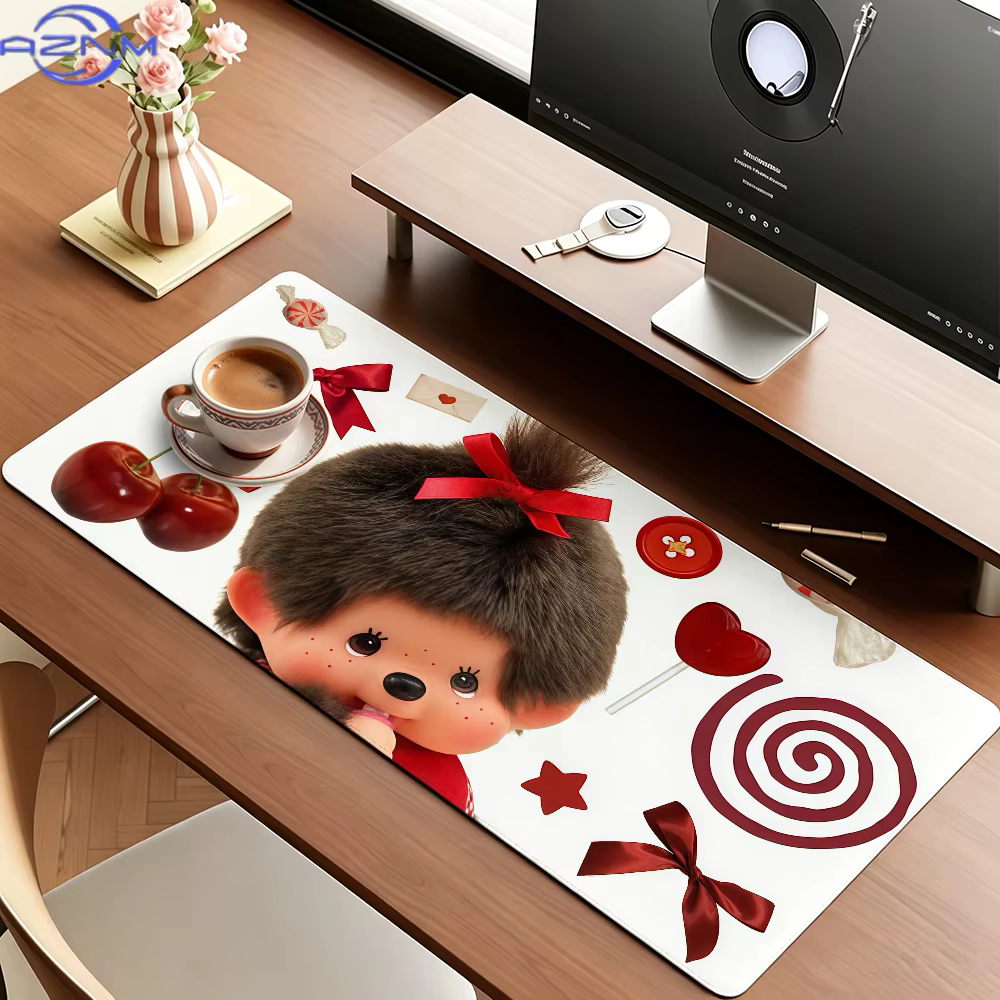 Tapis de souris M-Mon-chhi-chiES pour le bureau, les jeux et les claviers, antidérapant, grand format, imperméable