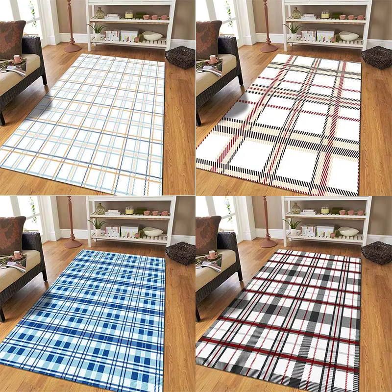 Tapis de sol à carreaux classiques, décoration de porte, maison, salon
