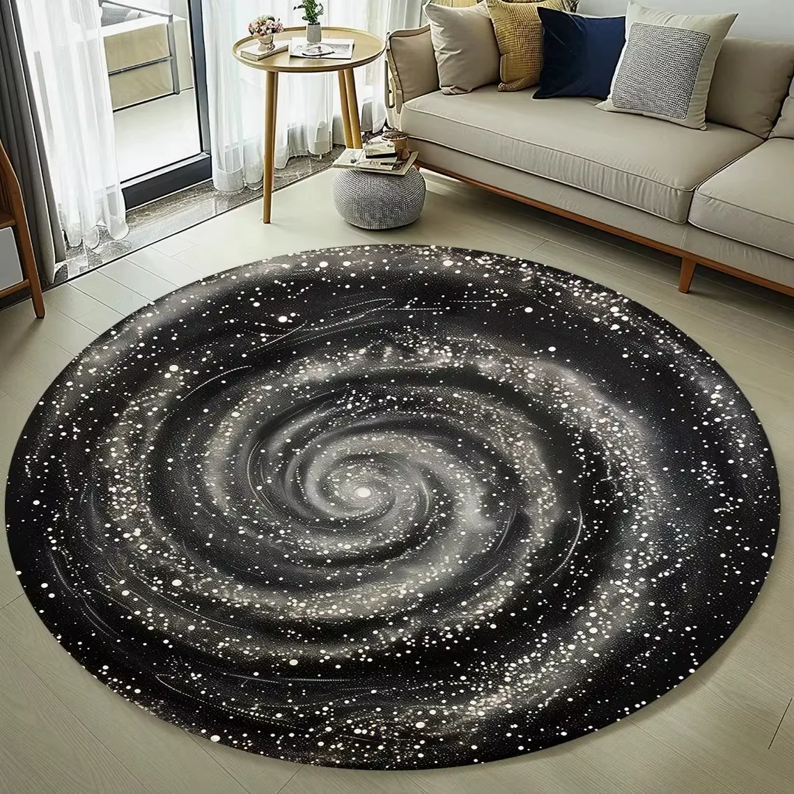 Tapis rond à thème cosmique