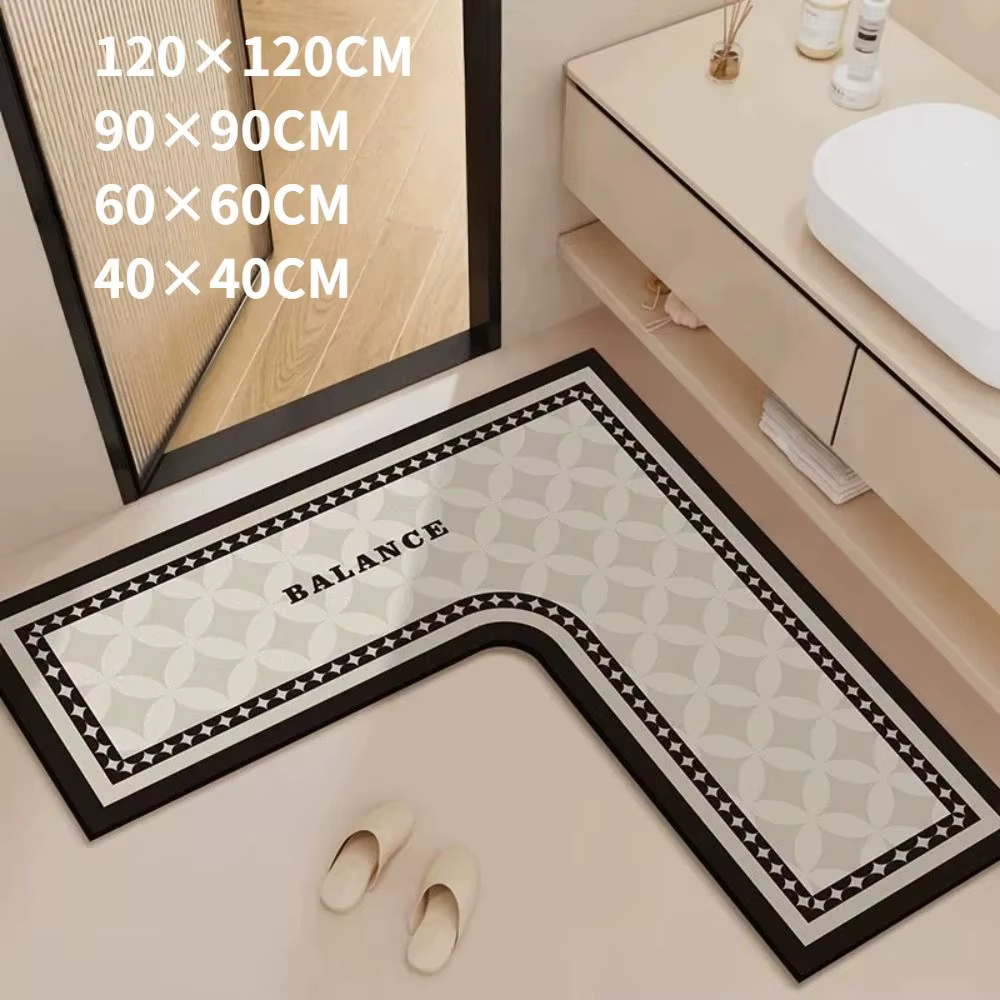 Tapis de cuisine de luxe, résistant à l'huile et aux taches, tapis en forme de L, résistant à l'usure, absorbant l'eau, tapis d'angle de cuisine, décoration de cuisine