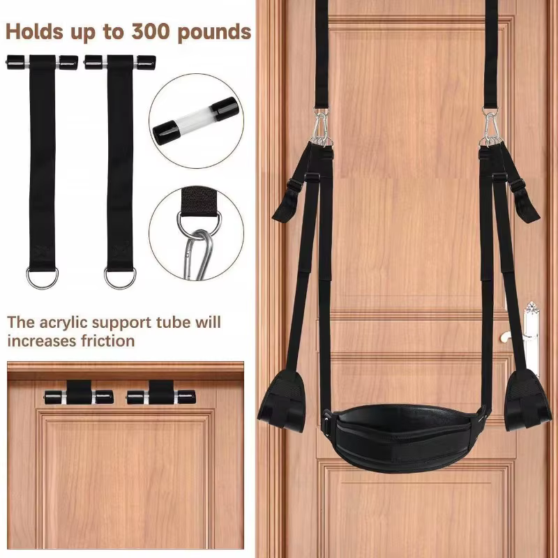 Balancelle de porte pour couples adultes, pour divertissement et positions intimes, avec sangle réglable et siège de retenue bondage