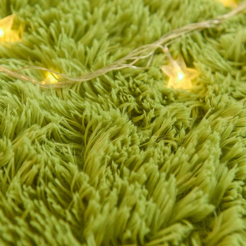 Tapis de salon vert doux et moelleux