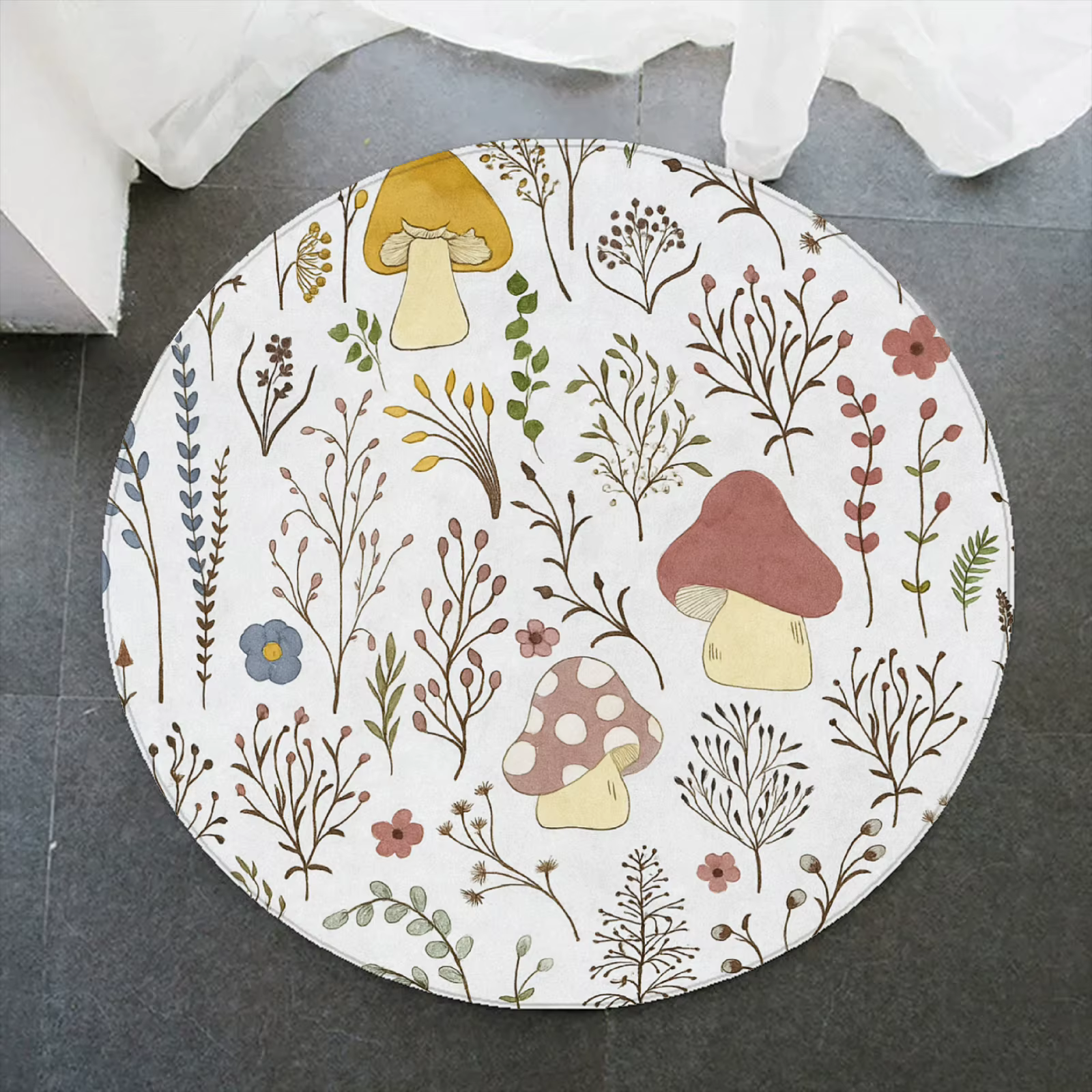 Tapis champignon personnalisé en flanelle douce