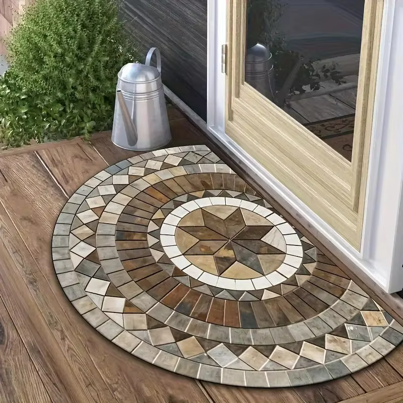 VIKAMA Tapis de bienvenue rétro américain – Convient aux halls d'entrée, aux balcons, antidérapant et absorbant l'eau, décoration de la maison