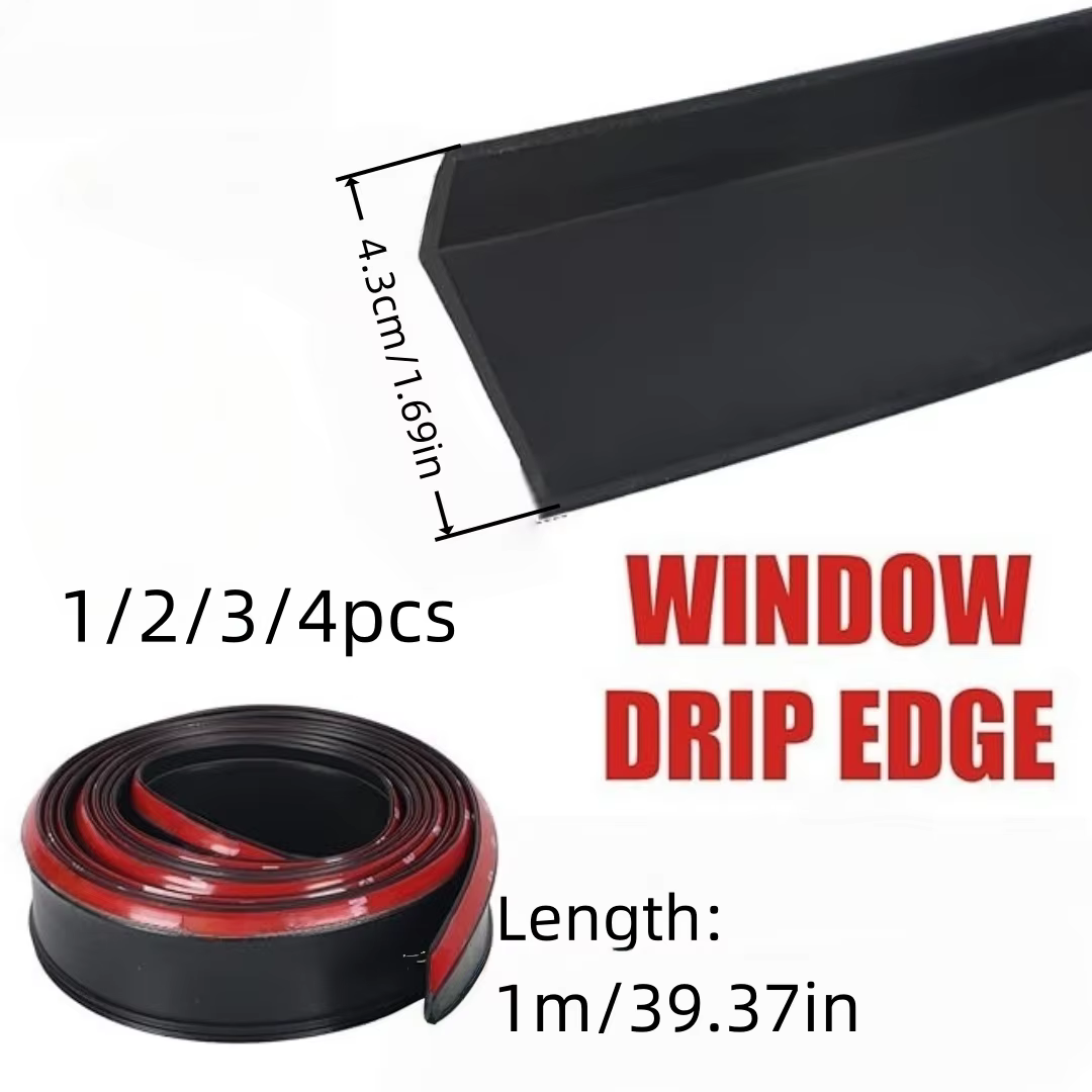 Joint d'étanchéité extérieur en caoutchouc pour seuil de porte, déflecteur de pluie auto-adhésif pour fenêtre extérieure, barrière anti-eau pour rebord.