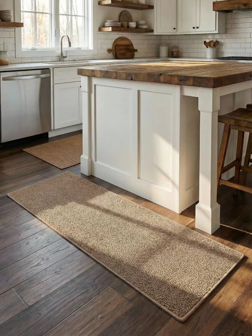 Tapis de cuisine antidérapant lavable en faux sisal