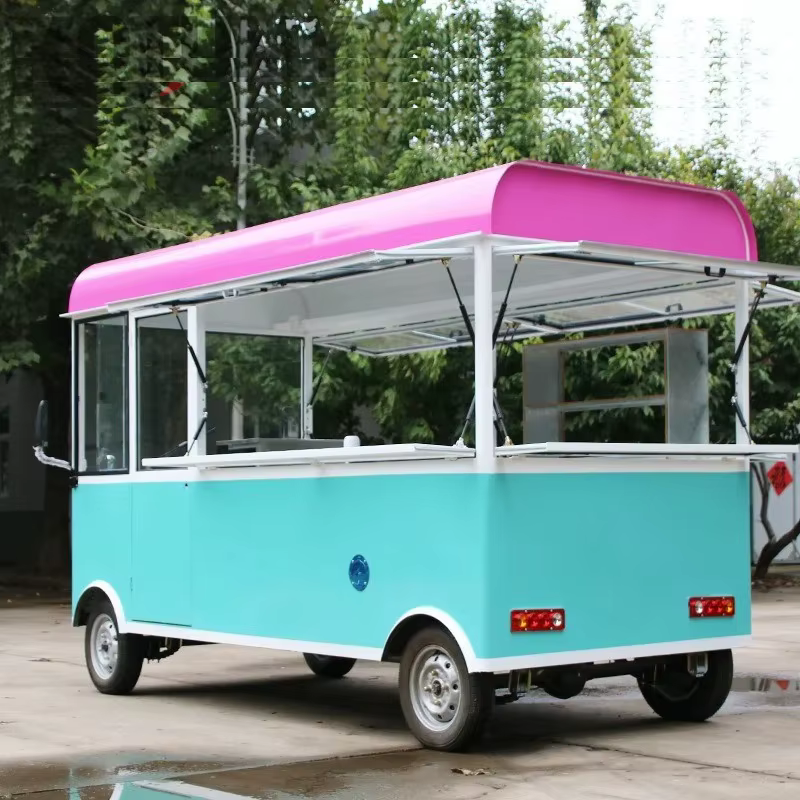 Van à café mobile avec batterie haute capacité et remorque de restauration alimentaire