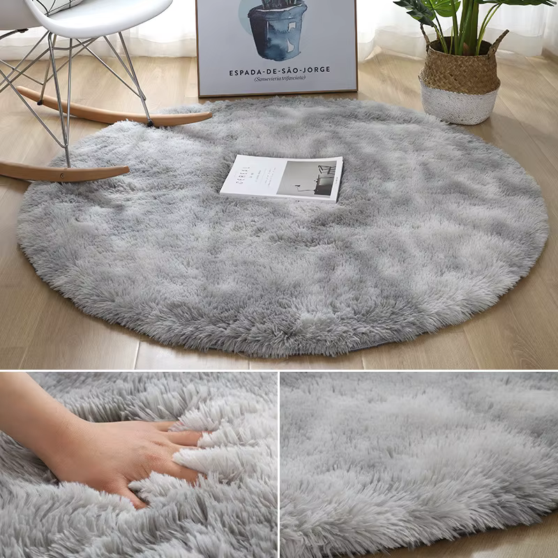 Tapis rond en peluche Super doux