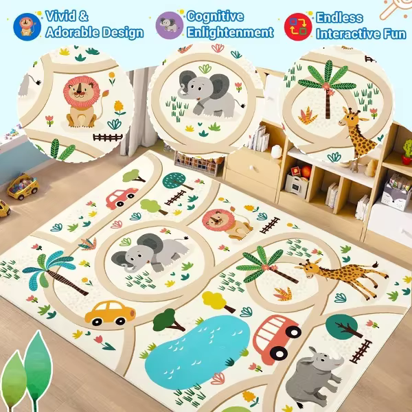 Tapis Animal coloré antidérapant pour enfants