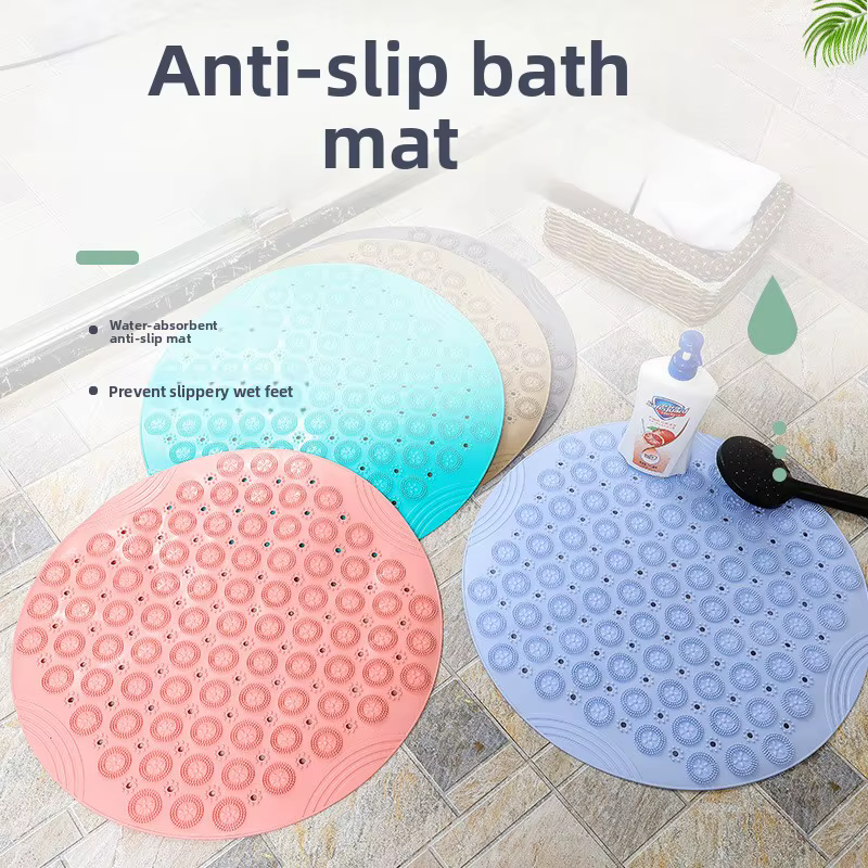 Tapis de salle de bain rond antidérapant