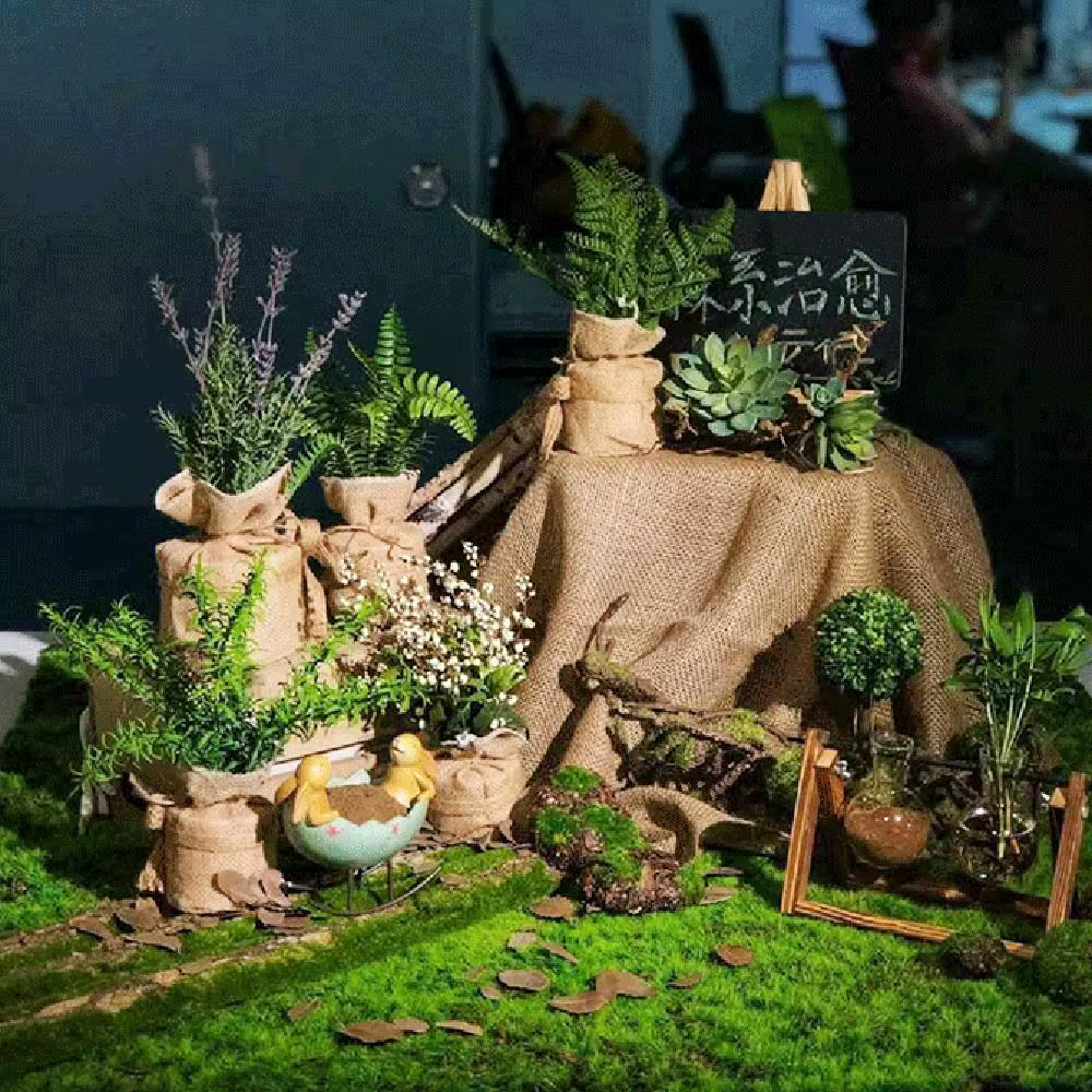 Tapis d'herbe extérieur bricolage faux mousse gazon