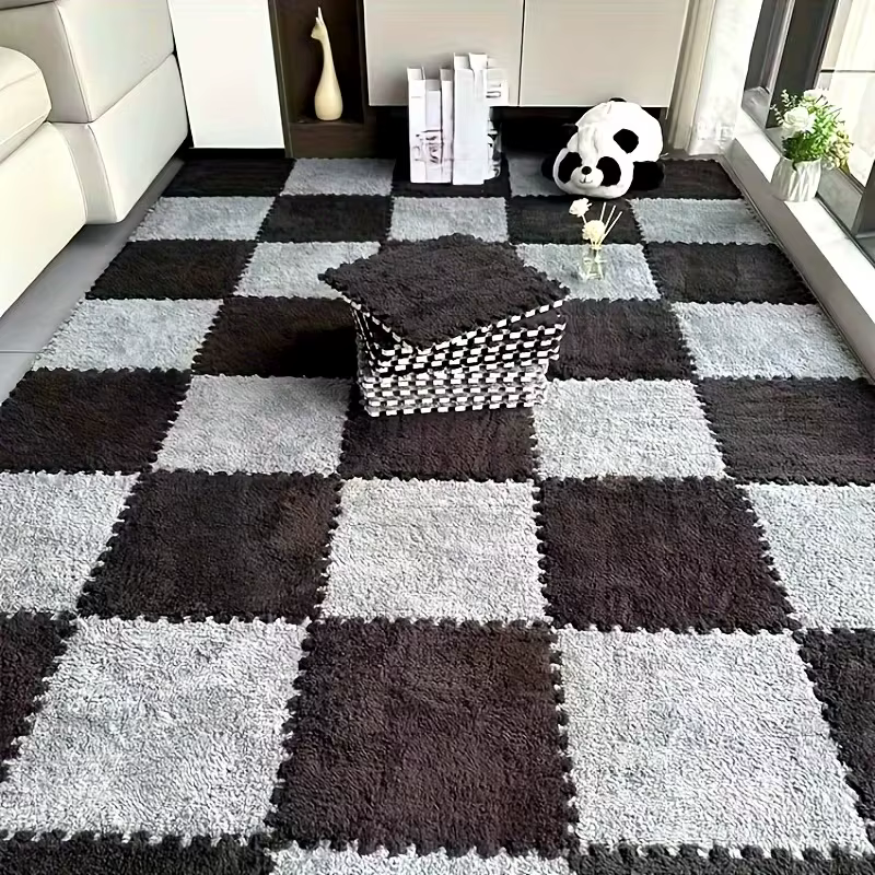 Tapis de Puzzle en peluche douce pour bébé