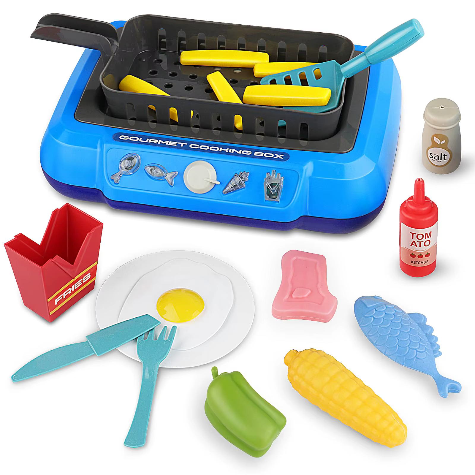 Jouets de cuisine à couleur changeante, boîte de cuisine gastronomique, jouet avec lumière, ensemble de jeu de Simulation, accessoires de cuisine, cadeau pour enfants, 20 pièces