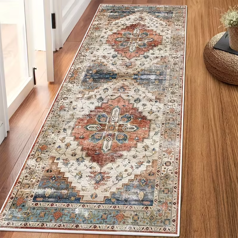 Tapis de couloir persan moderne rétro bohème léger tapis de chambre