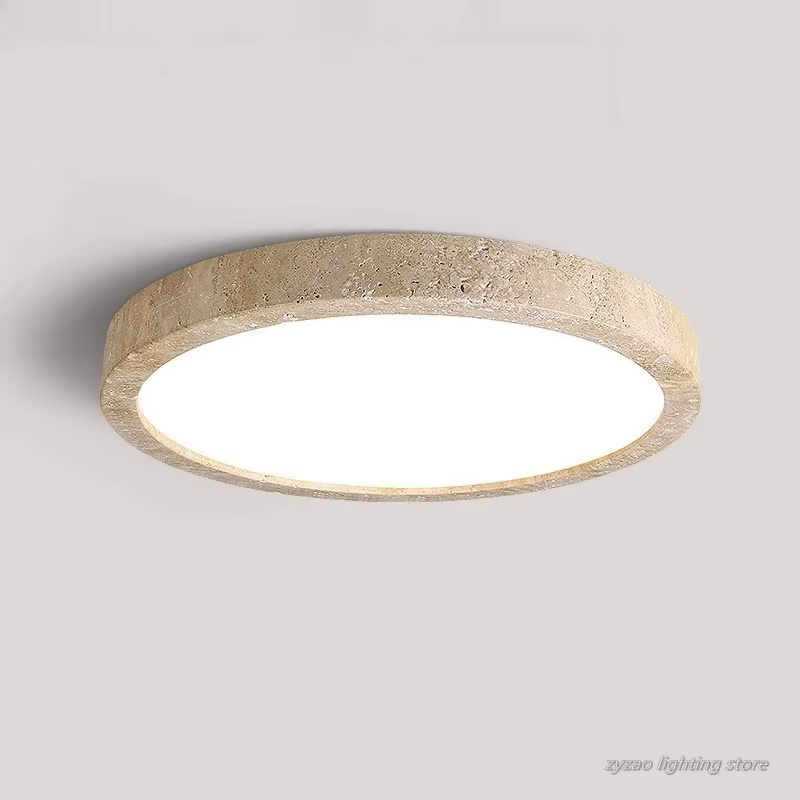 Grotte jaune pierre LED plafonniers couloir salon nordique moderne Wabi Sabi naturel