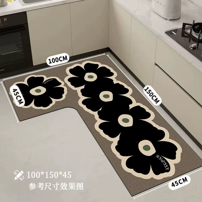 Tapis de sol de cuisine au design minimaliste avec coussin absorbant l'eau en terre de diatomée