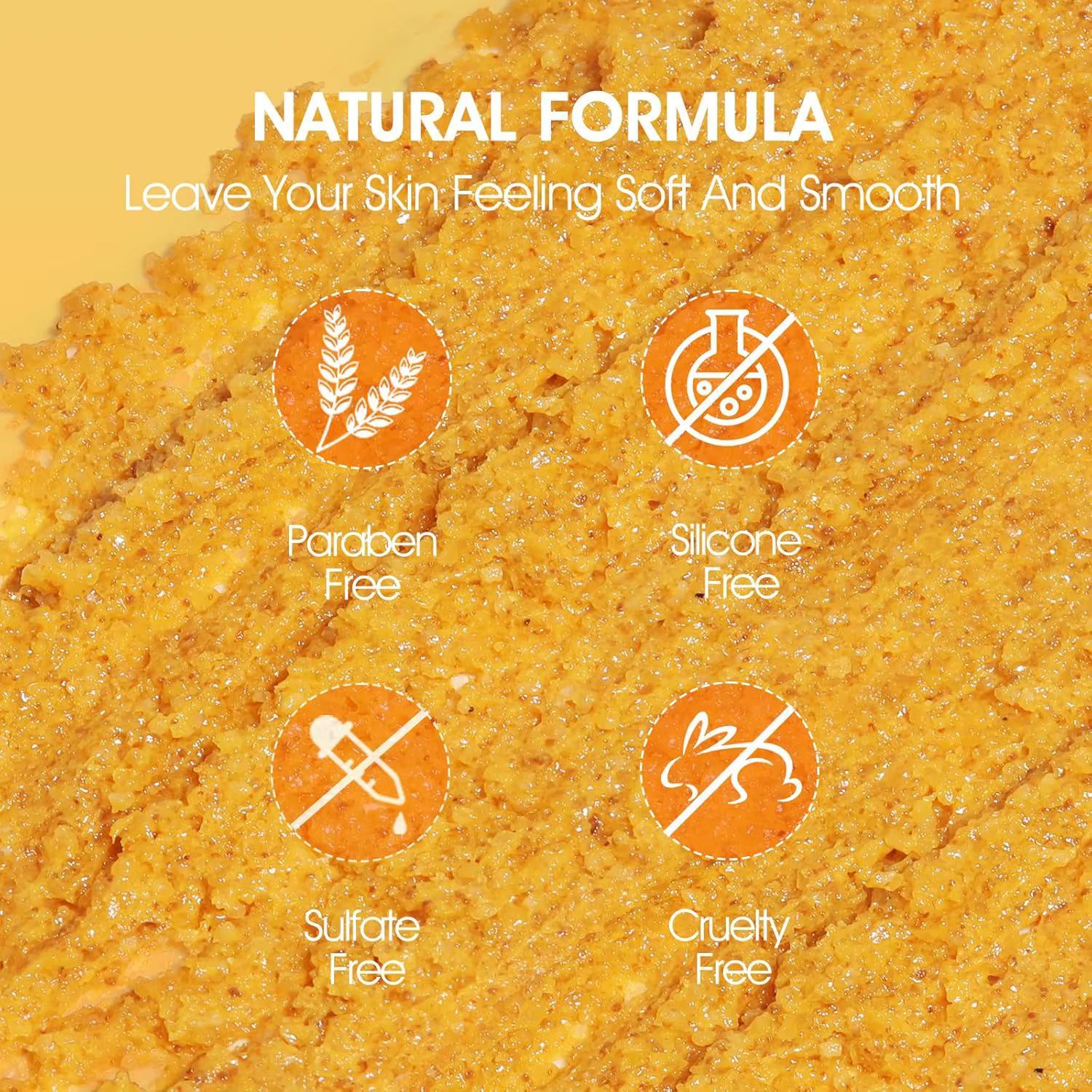 Gommage corporel au curcuma - Exfoliant entièrement naturel pour le corps, le visage, les mains et les pieds, hydrate et éclaircit la peau en douceur pour tous les types de peau