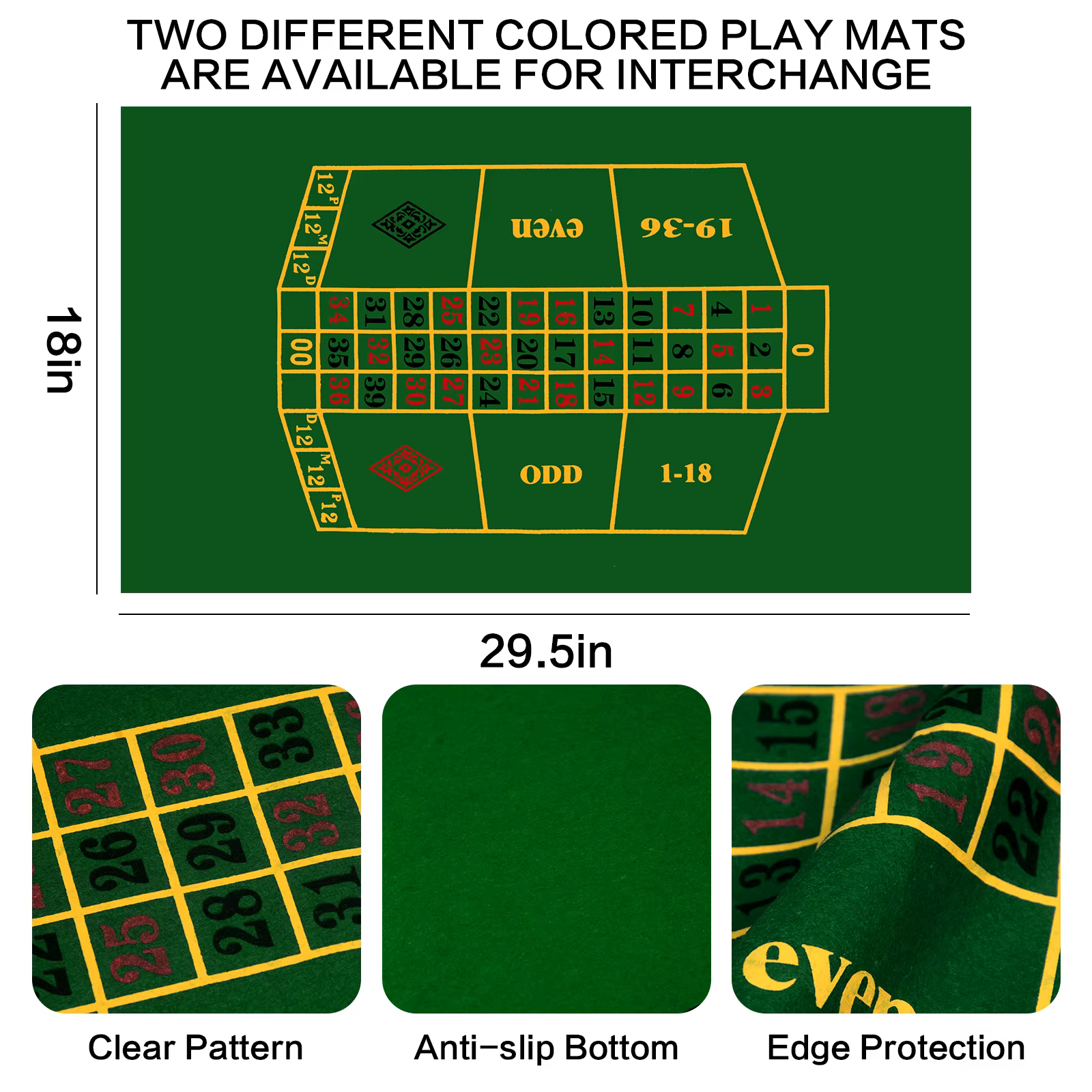 Ensemble de jeu de roulette de casino avec 120 jetons, 2 paires de cartes de poker, tapis de jeu double face, roulette, raclette, roulette