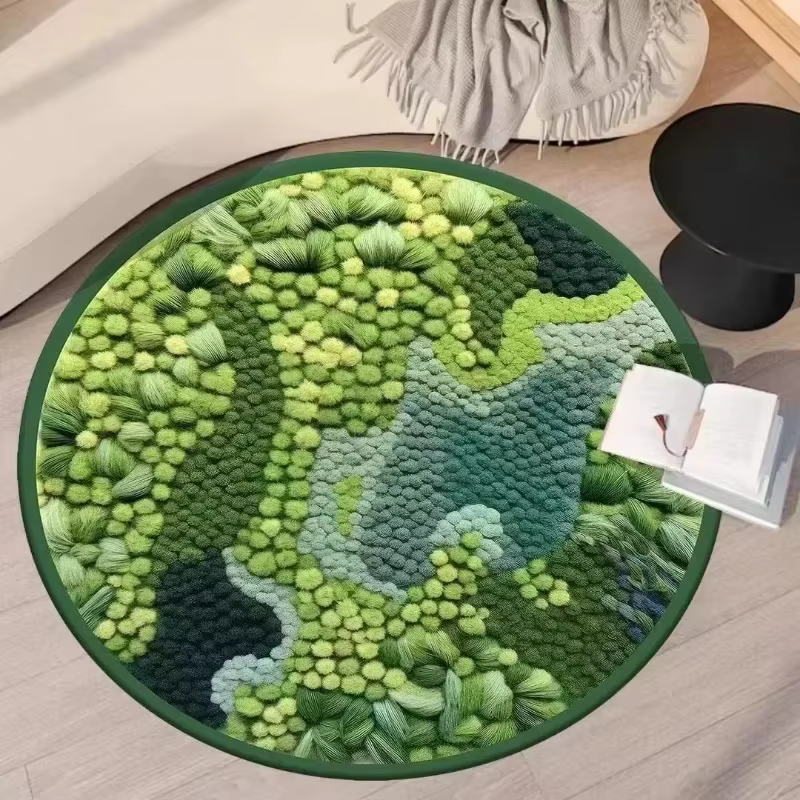 Tapis rond en Imitation cachemire
