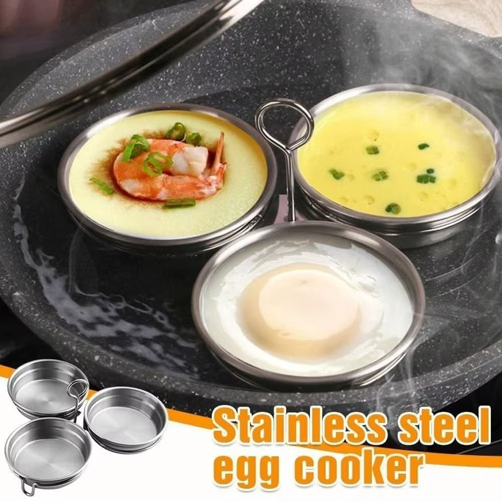 Cuiseur à œufs Durable en acier inoxydable, moule à Omelette 3 en 1 en forme de cœur, cuiseur à vapeur pour œufs, outil de cuisine
