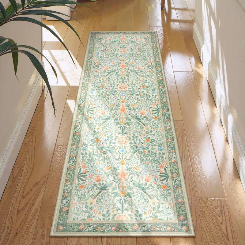 Tapis de couloir floral doux