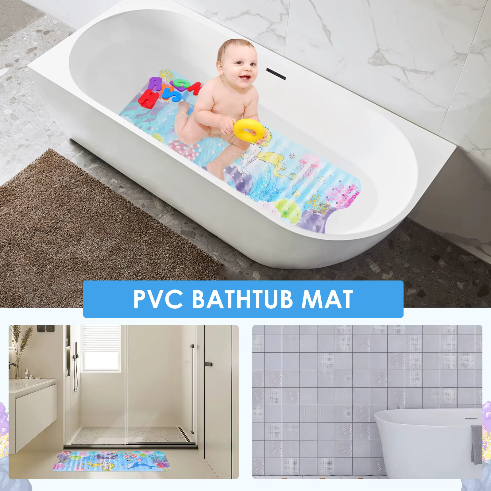 Grand tapis de bain de dessin animé pour bébés et enfants
