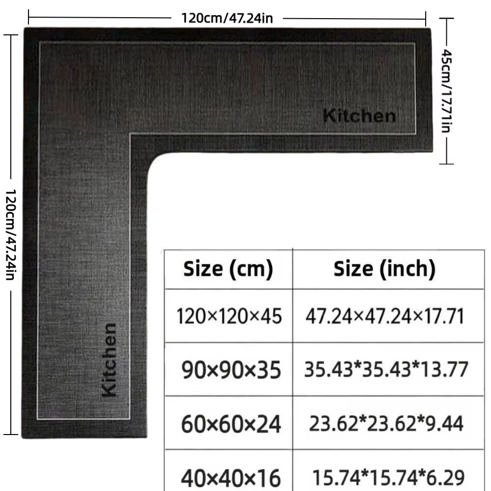 Tapis de cuisine de luxe en forme de L
