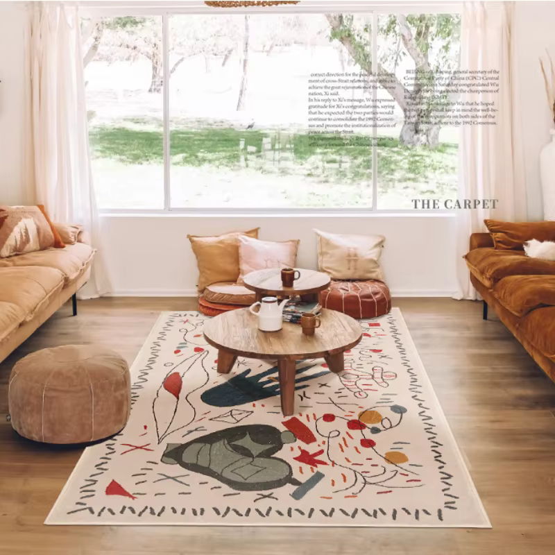 Tapis en polyester pour salon