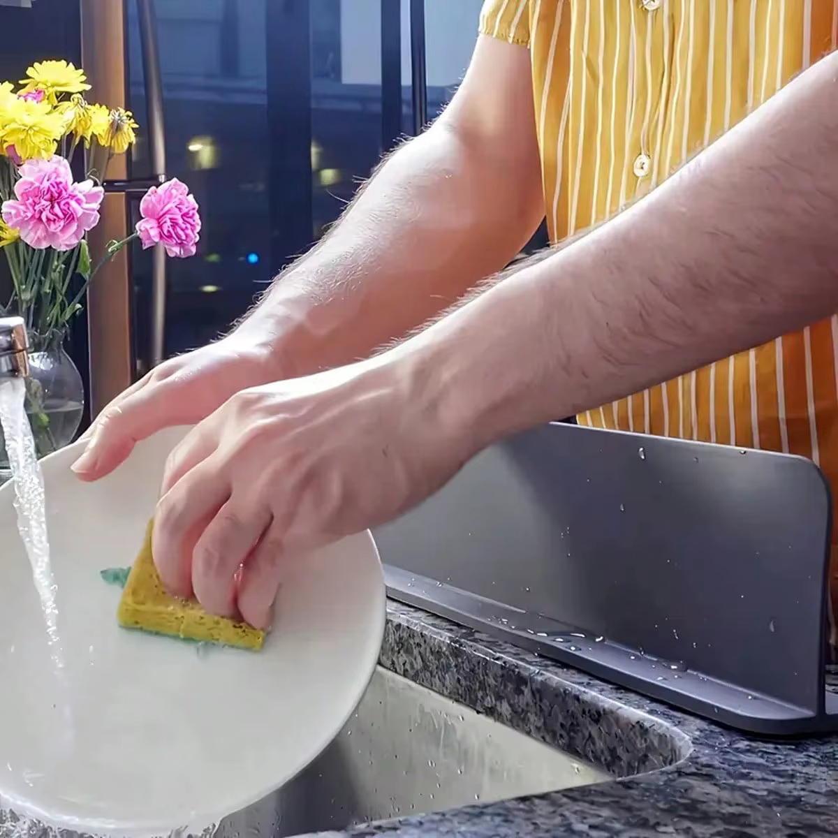 Couvercle anti-éclaboussures d'évier en Silicone multicolore avec ventouse, barrière étanche pour cuisine, laboratoire et évier