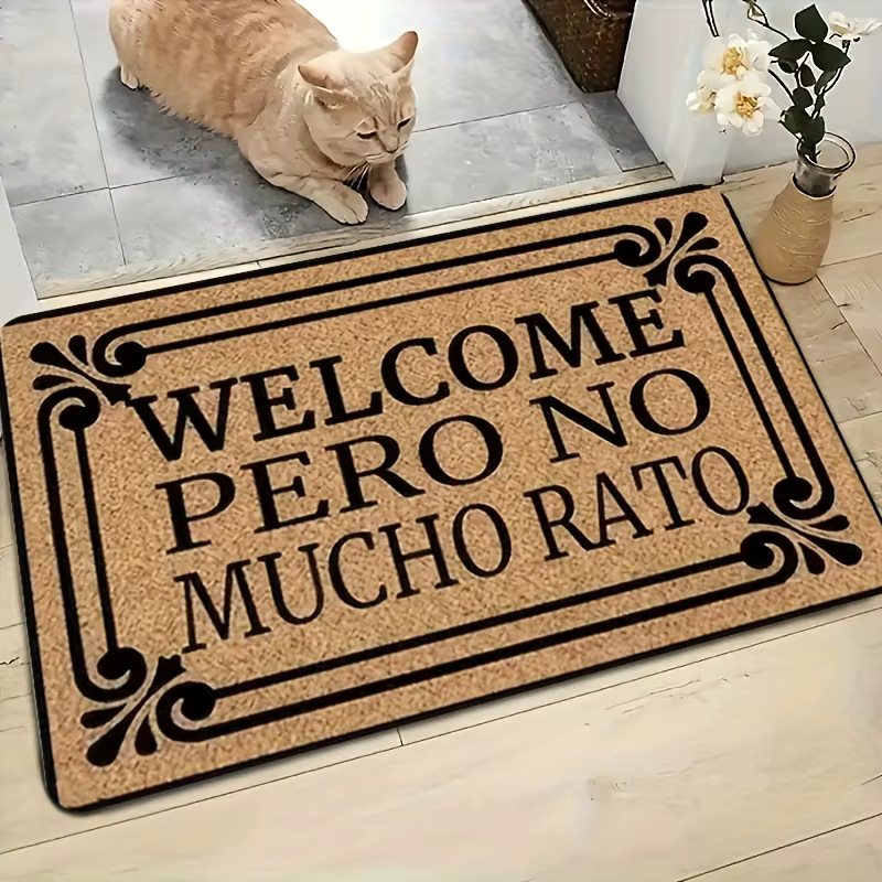 Tapis de porte simple à fleurs de café