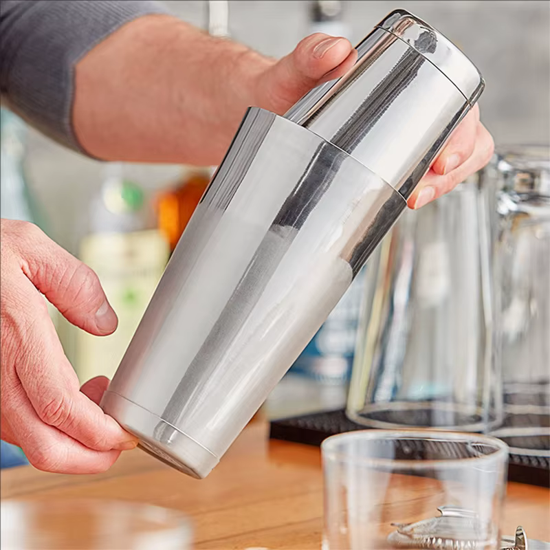 Shaker à cocktails avec mélangeur en acier inoxydable 750/550 ml, 2 pièces, outils de bar pour barman