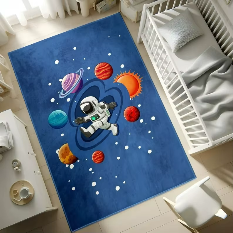 Tapis d'astronaute de l'univers de dessin animé