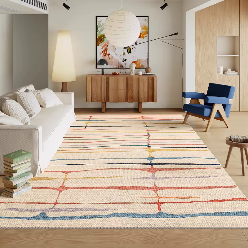 Tapis en peluche couleur Dopamine pour décoration de chambre à coucher