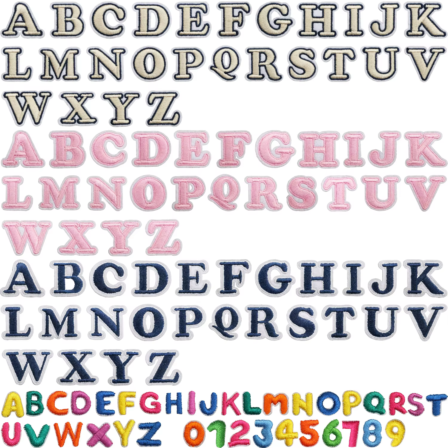 1 pièce Patch brodé lettres roses, thermocollant, applique alphabet, badge, accessoire DIY pour filles et femmes, pour vêtements, sacs, chaussures