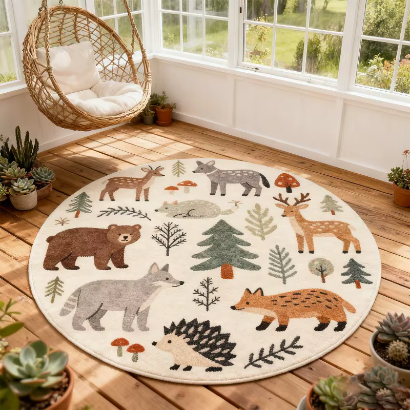 Tapis de salon imprimé végétal