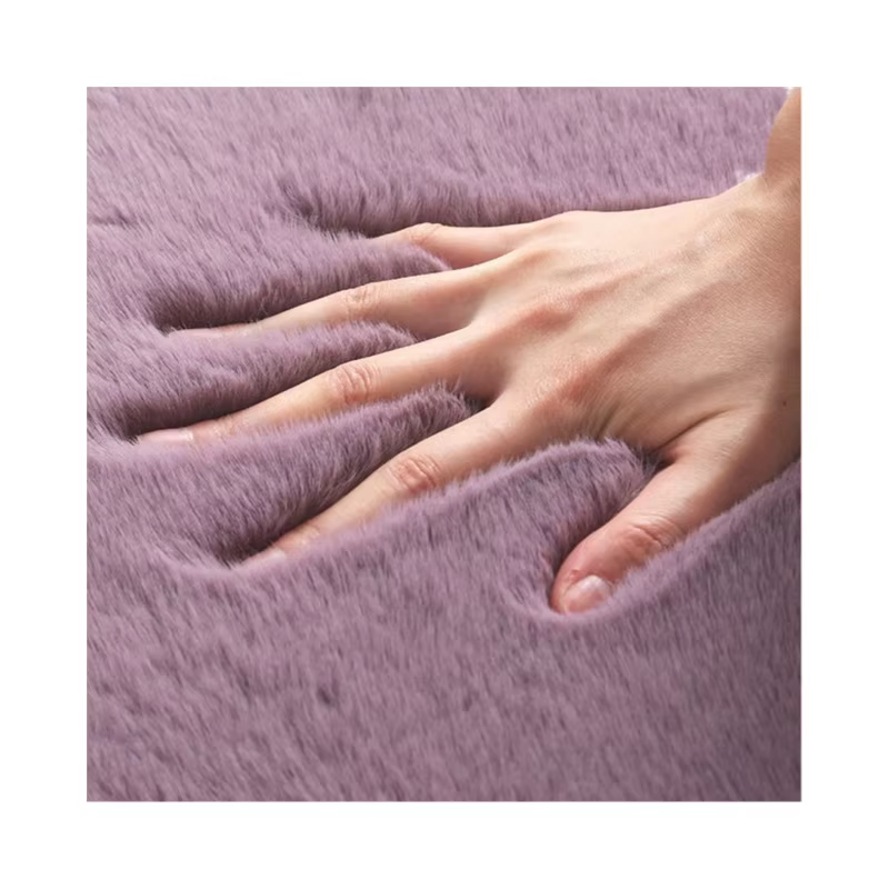 Tapis moelleux en fausse fourrure de lapin