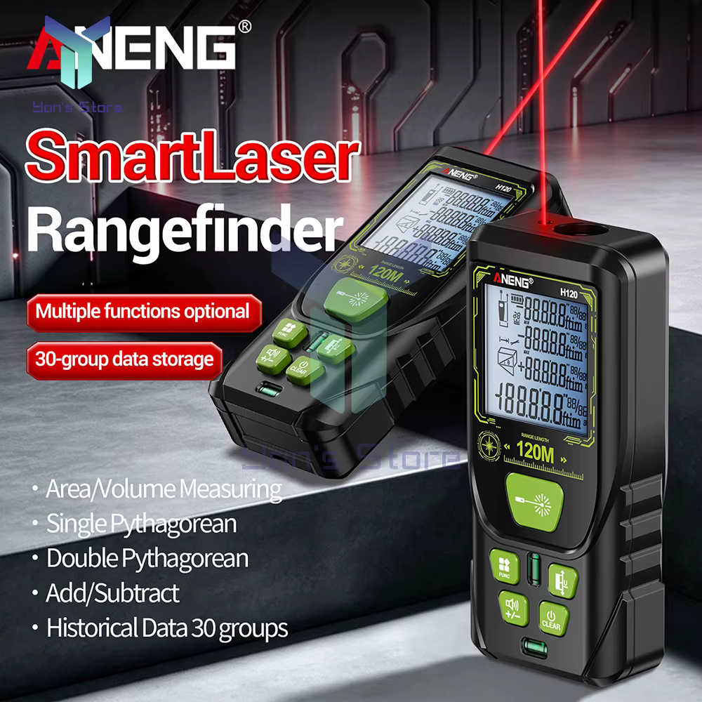Télémètre laser professionnel rétroéclairé avec mode double base, outil de mesure de distance portable haute précision pour usage intérieur et extérieur