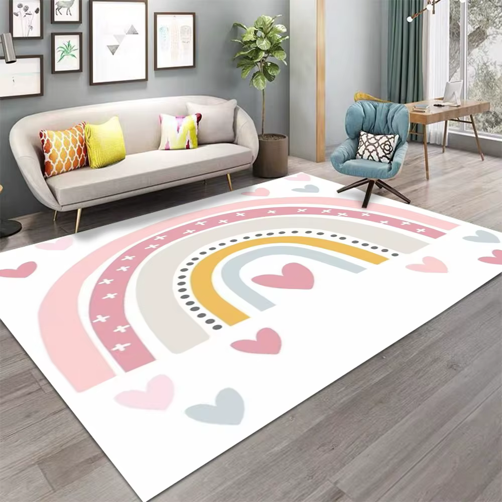 Tapis rayé arc-en-ciel coloré
