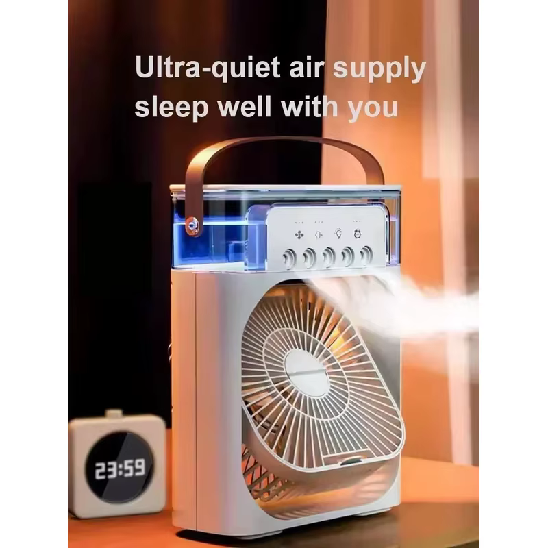 Ventilateur Rafraîchissant et Climatiseur Portable pour la Maison avec Veilleuse LED et Humidificateur