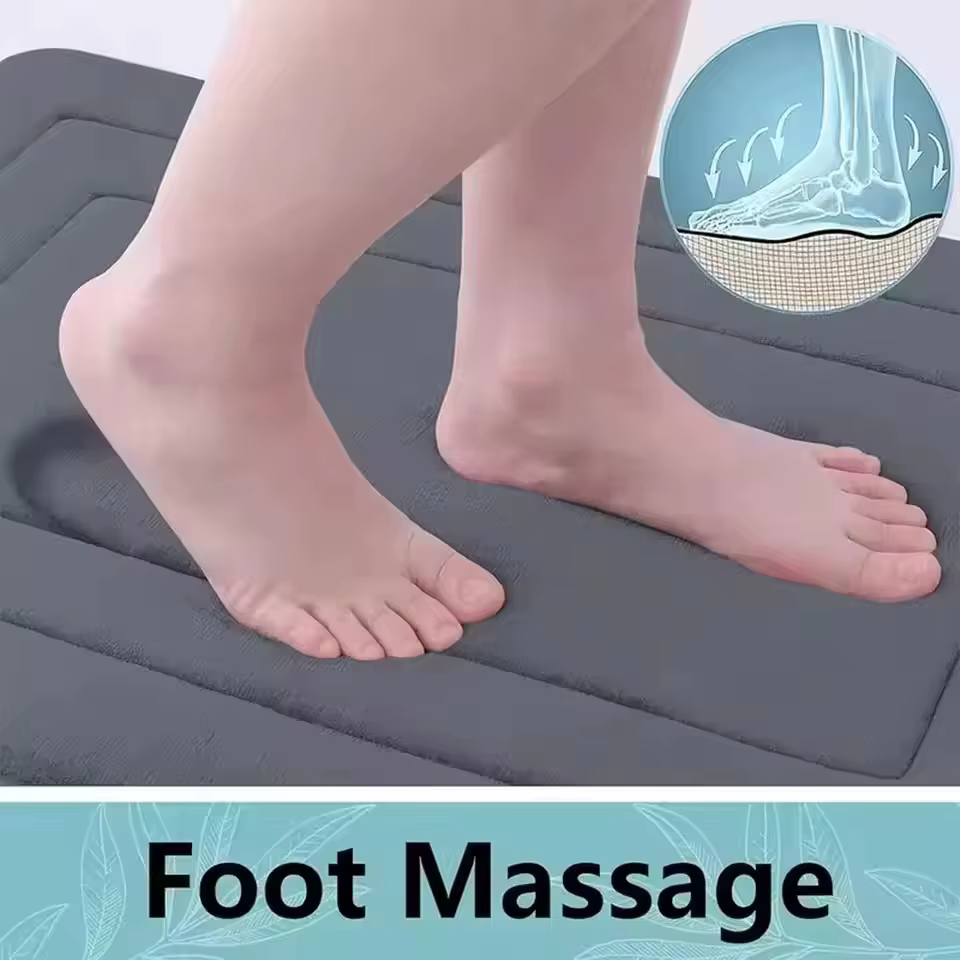 Tapis de sol de salle de bain en mousse à mémoire de forme, Super absorbant, Ultra doux, antidérapant, lavage en Machine, confortable, pour sol de salle de bain