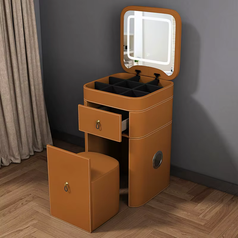 Coiffeuse de qualité élégante et glamour, au design créatif et esthétique nordique, avec rangement, pour chambre à coucher