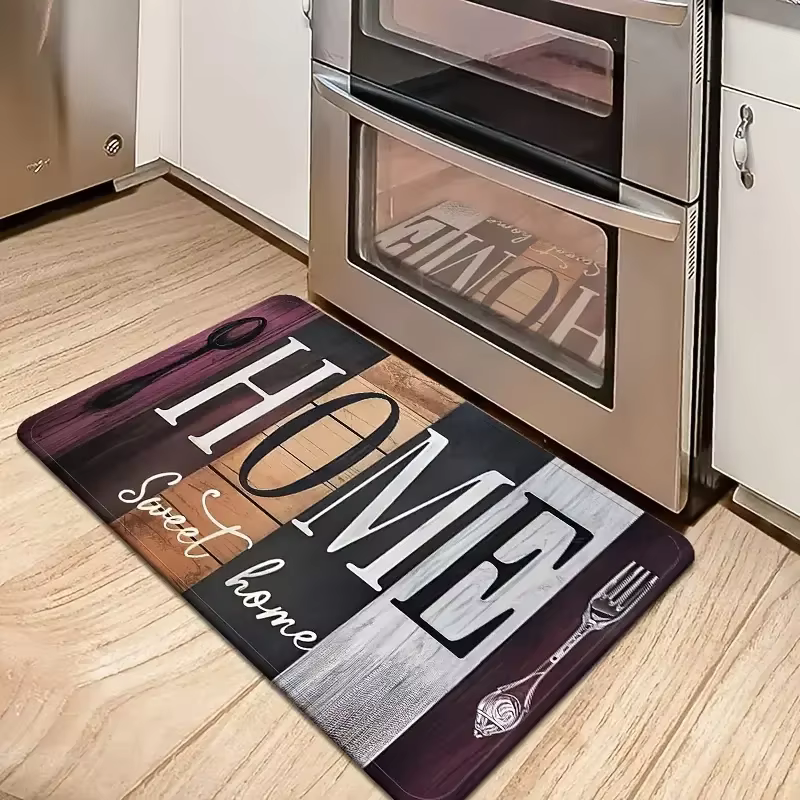 VIKAMA Tapis de cuisine vintage en grain de bois