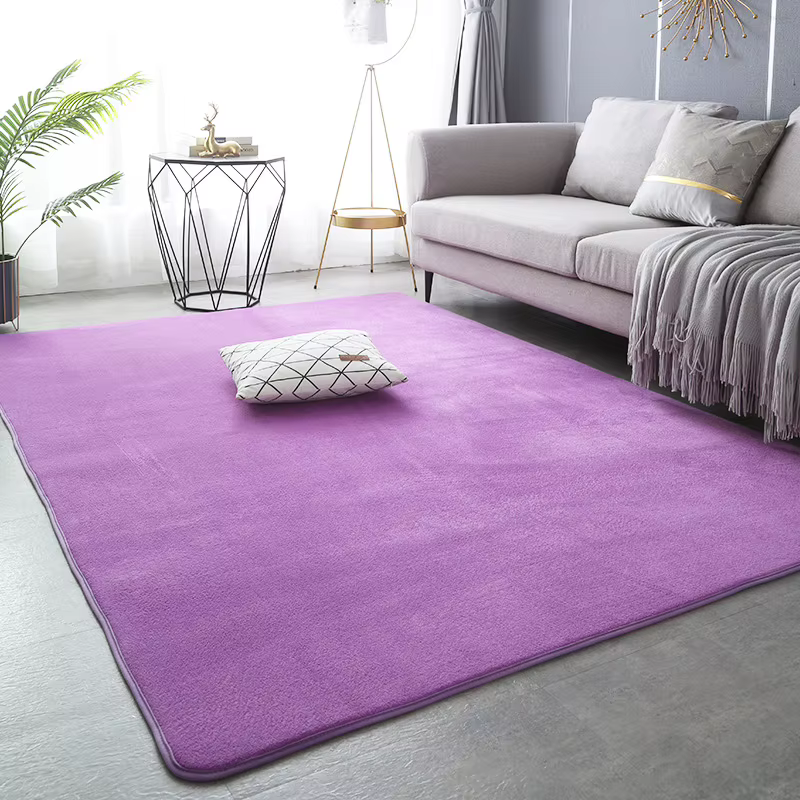 Tapis en velours de corail de couleur unie