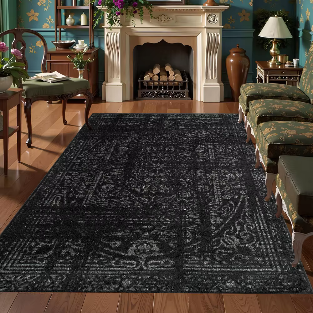 Tapis noir de Style bohémien