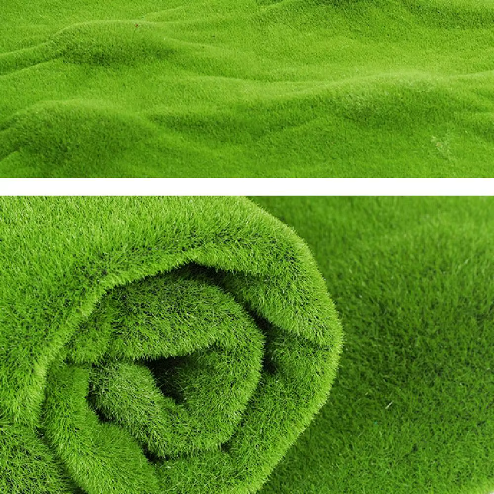Tapis en Mousse Artificielle Durable pour Mur de 50x50cm, Fausse Alge Verte, DIY