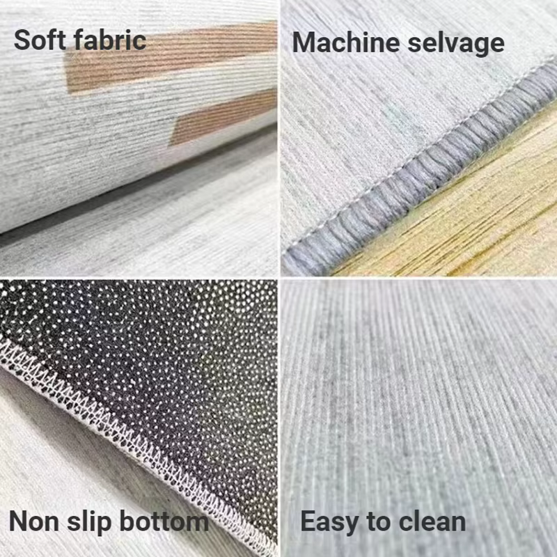 Tapis non pelucheux lavables, style simple, moderne, salon, décoration d'intérieur, chambre à coucher, chevet, sol, porte d'entrée, polymères