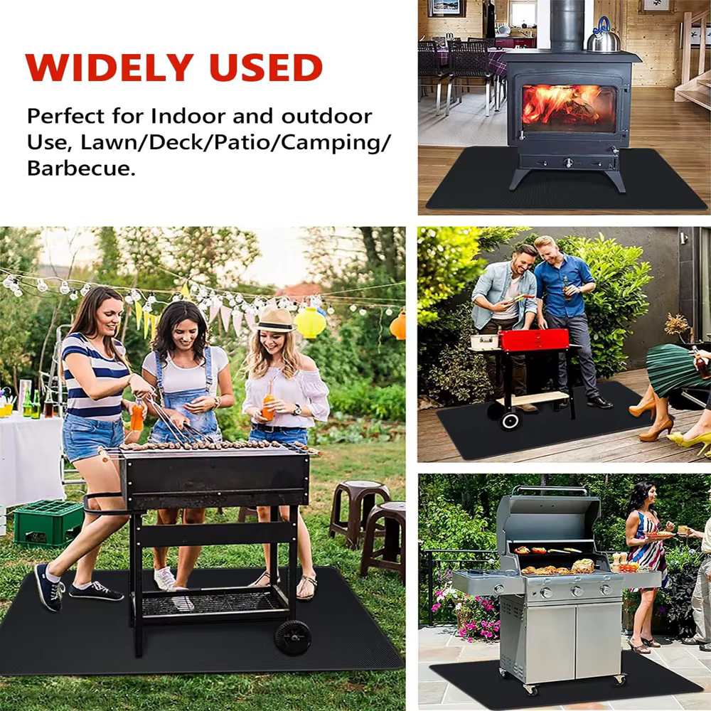 Tapis ignifuge pour barbecue extérieur