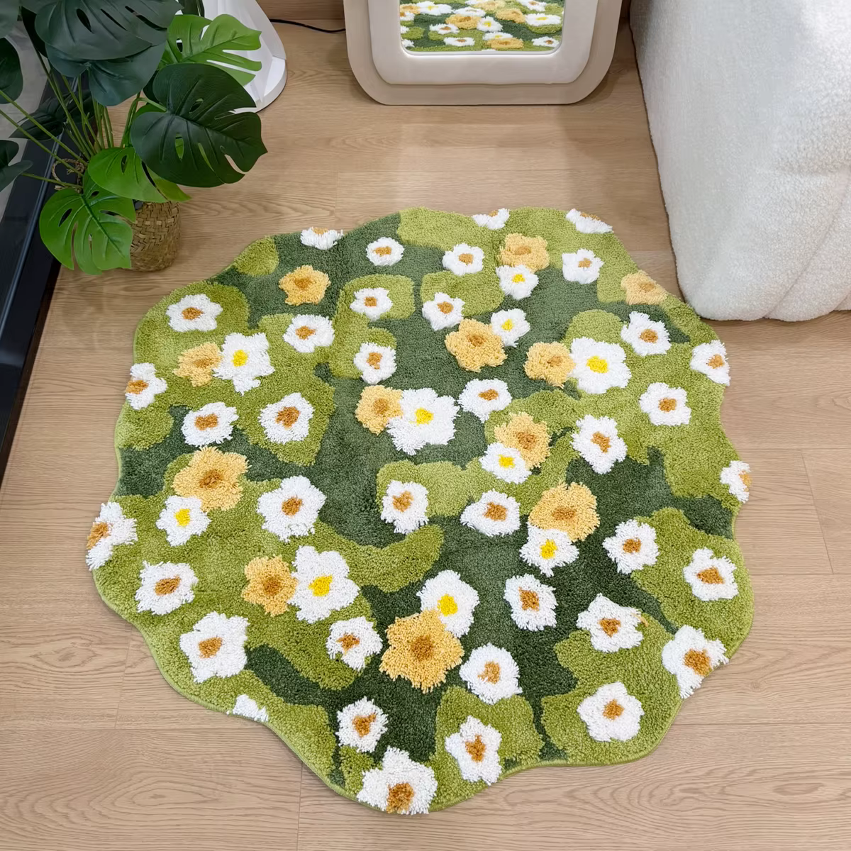 Tapis à poils longs Green Meadow Daisy